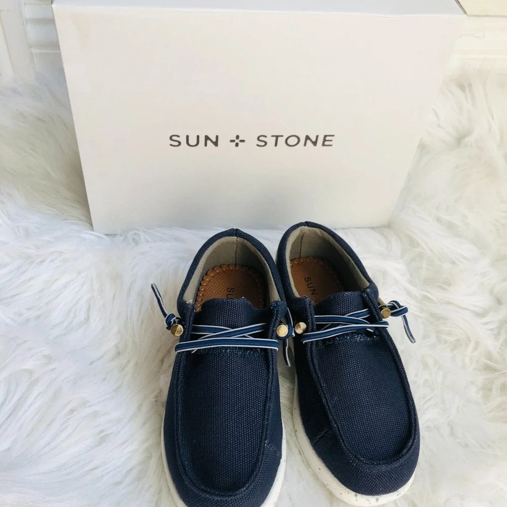 Sun & Stone Kids Loafers Size 11 Blue Brian Slip‎ On Low Top Casual Shoes NWB